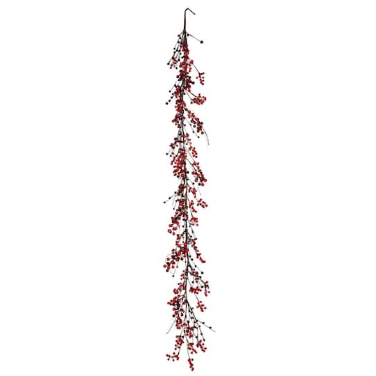 6ft. Red Snow Berry Garland